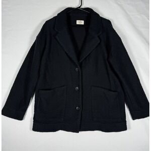 Marine Layer Birdseye Blazer Large Cardigan Knit Jacket Preppy Classic Boho